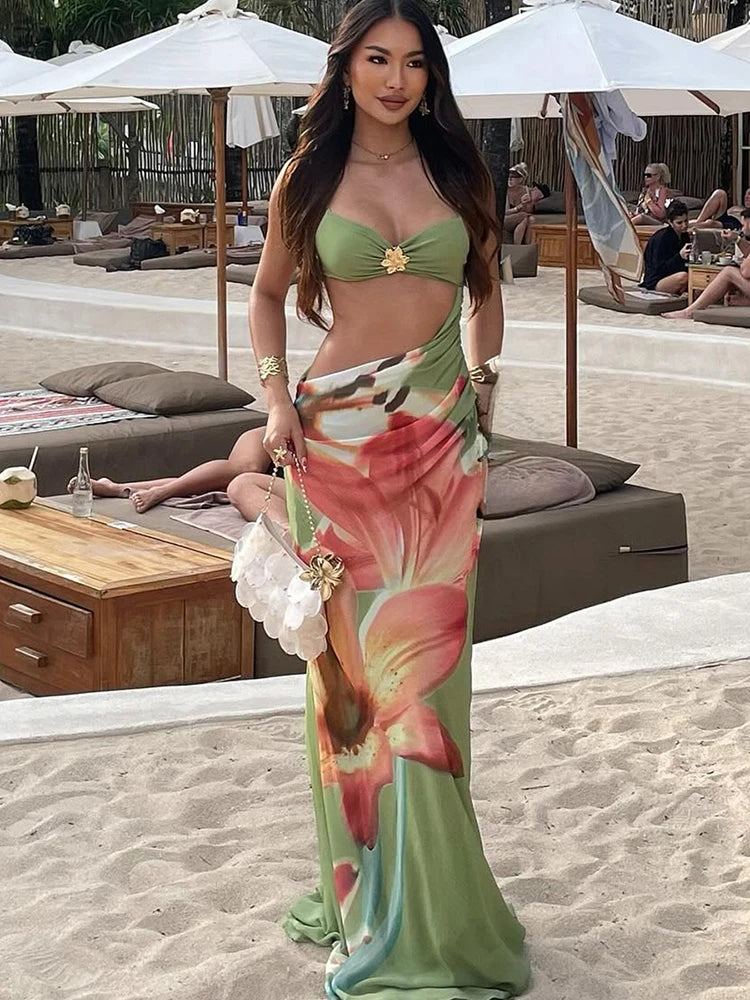 Seaside Bloom Maxi Dress