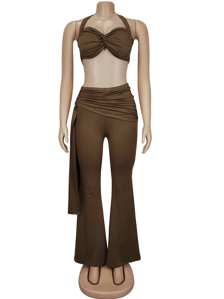 Urban Twist Crop Top & Pants Set